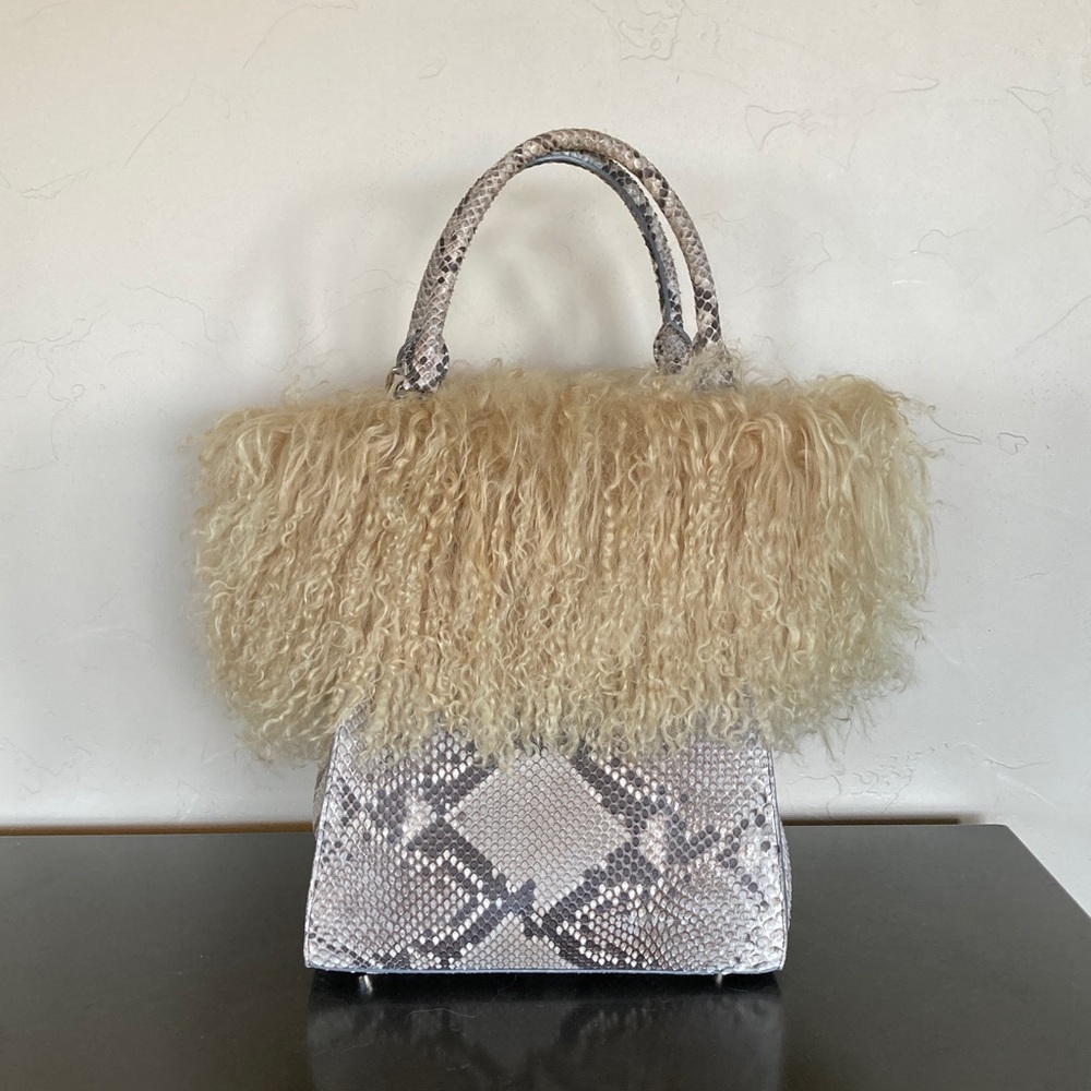 Python Mongolian Lamb Custom Made Handbag - image 4